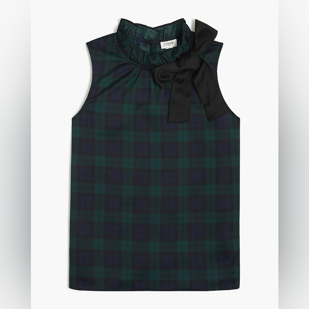 J. Crew Green and Black Plaid Tank Top